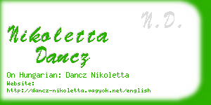 nikoletta dancz business card